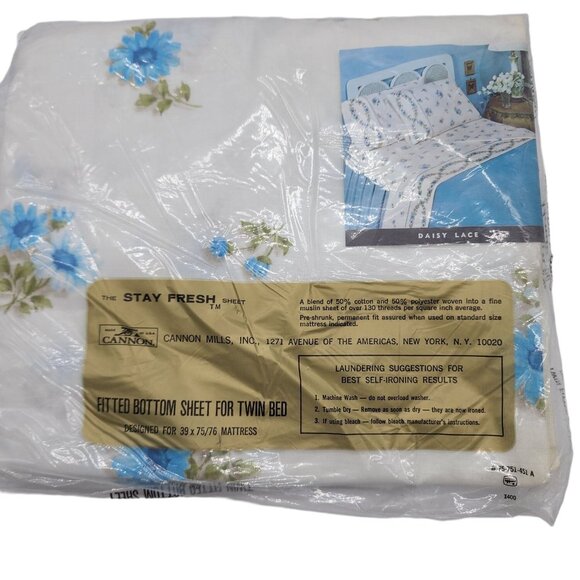 Cannon Monticello No-Iron Twin Fitted Bottom Sheet 39x75/76 - Picture 3 of 4